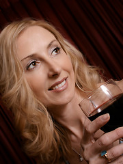 Image showing Woman with wine