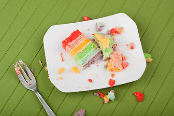 Image showing Messy placemat after eating cake