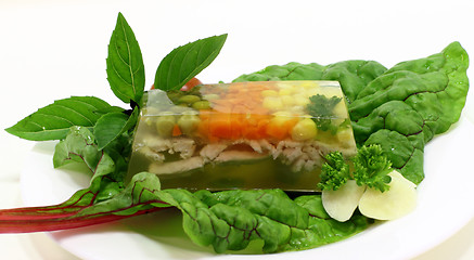 Image showing Jelly snack with vegetables and poultry 