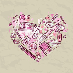 Image showing Heart of Makeup products set.