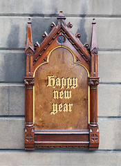 Image showing Decorative wooden sign - Happy new year