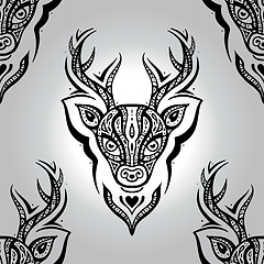 Image showing Deer head. Seamless pattern.