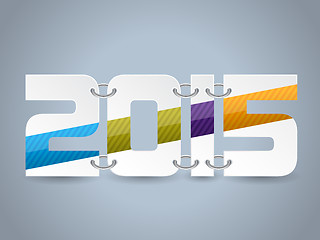 Image showing Year 2015 text with striped colors