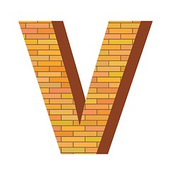 Image showing brick letter V