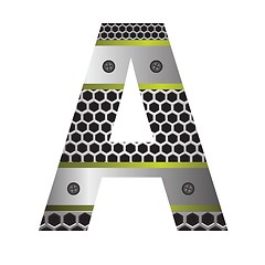 Image showing perforated metal letter A