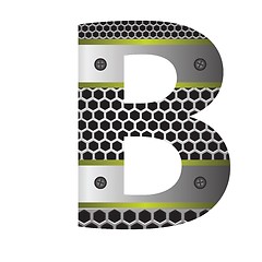 Image showing perforated metal letter B