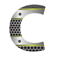 Image showing perforated metal letter C