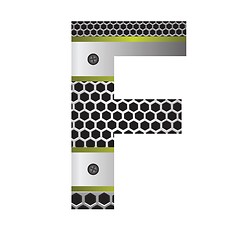 Image showing perforated metal letter F