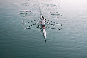 Image showing Rowing on the lake