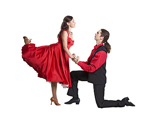 Image showing Couple dancing swing