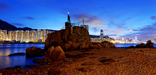 Image showing Hong Kong Lei Yue Mun sunset