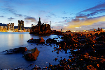 Image showing Hong Kong Lei Yue Mun sunset