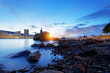 Image showing Hong Kong Lei Yue Mun sunset