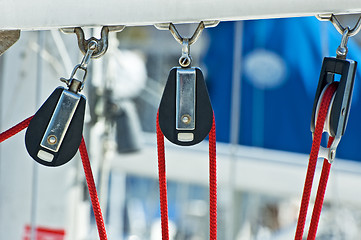 Image showing Sailing pulleys