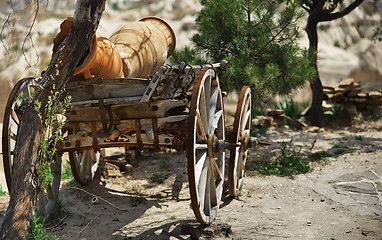 Image showing Old wooden wagon