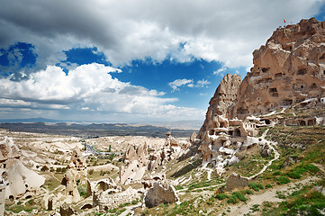 Image showing Ancient stony houses in Cappadocia