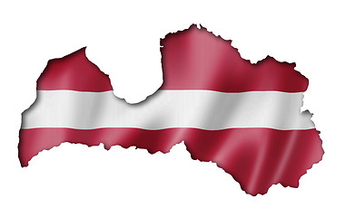 Image showing Latvian flag map