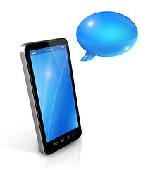 Image showing Speech bubbles and mobile phone