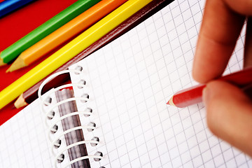 Image showing Pencil and agenda