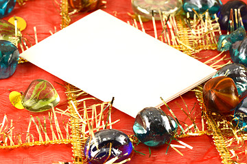 Image showing invitation card on christmas background, new year card