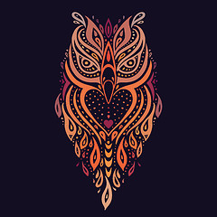 Image showing Decorative Owl. Ethnic pattern.