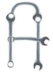 Image showing letter A made of spanners