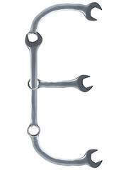 Image showing letter E made of spanners