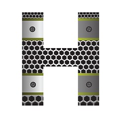 Image showing perforated metal letter H