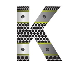 Image showing perforated metal letter K