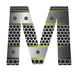 Image showing perforated metal letter M