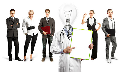 Image showing Business Team With Lamp Head Doctor