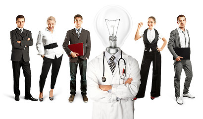 Image showing Business Team With Lamp Head Doctor