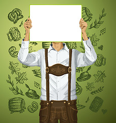 Image showing Man With Write Board On Oktoberfest