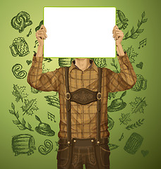 Image showing Man With Write Board On Oktoberfest