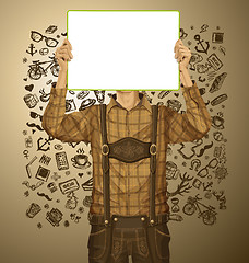 Image showing Man With Write Board On Oktoberfest