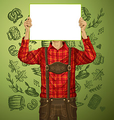 Image showing Man With Write Board On Oktoberfest