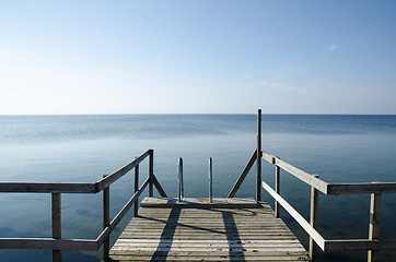 Image showing Wooden bath pier