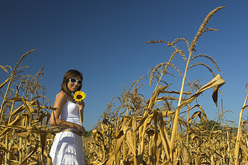 Image showing Sunflower woman