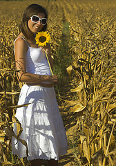 Image showing Sunflower woman