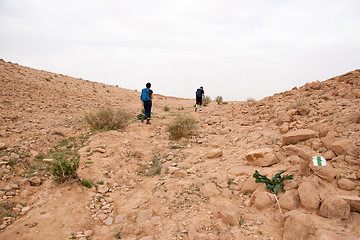 Image showing Travel in stone desert hiking activity adventure