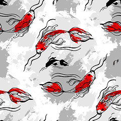 Image showing Koi fishes. Seamless pattern.