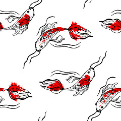 Image showing Koi fishes. Seamless pattern.