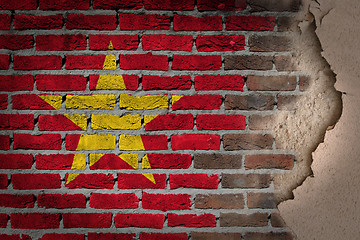 Image showing Dark brick wall with plaster - Vietnam
