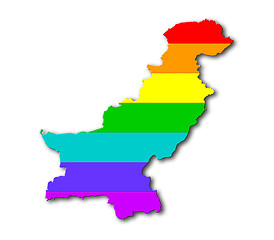 Image showing Rainbow flag pattern - Pakistan