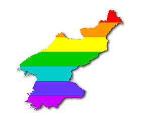 Image showing Rainbow flag pattern - North Korea