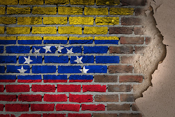 Image showing Dark brick wall with plaster - Venezuela