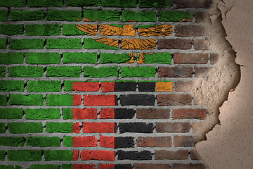 Image showing Dark brick wall with plaster - Zambia