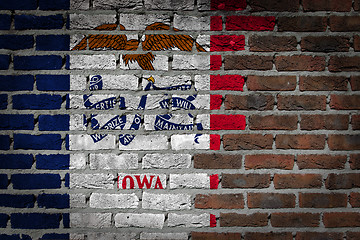 Image showing Dark brick wall - Iowa