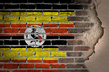 Image showing Dark brick wall with plaster - Uganda