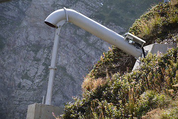 Image showing Avalanche canon on the top of moiuntain